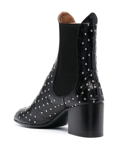 Shop Laurence Dacade Studded Leather Boots In Black