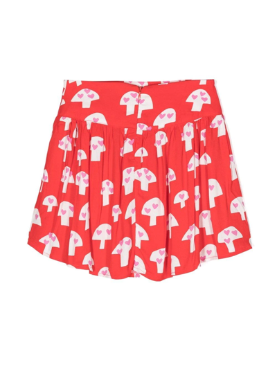 Shop Stella Mccartney Mix-print Skirt In Red