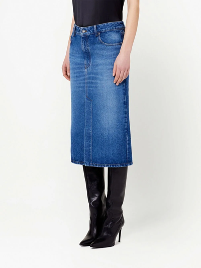 Shop Ami Alexandre Mattiussi Mid-length Denim Skirt In 480