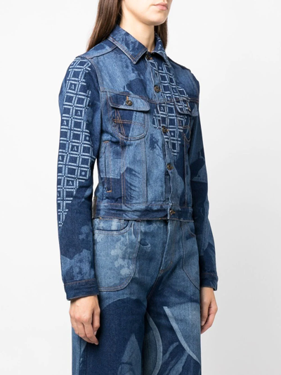 Ahluwalia Graphic-print Denim Jacket In Blue