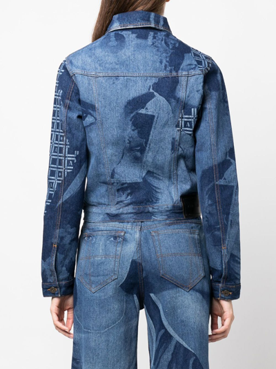 Ahluwalia Graphic-print Denim Jacket In Blue