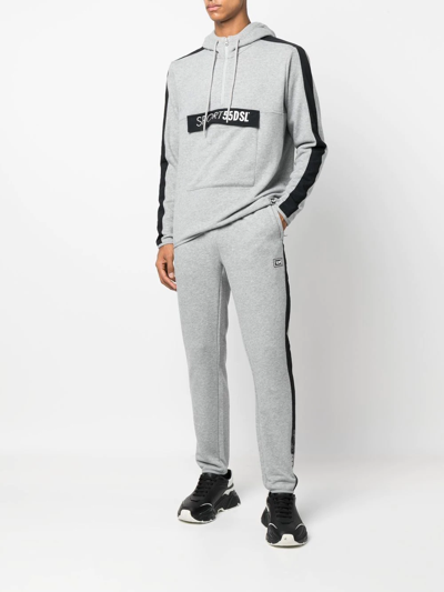 Diesel Logo-patch Drawstring Track Pants In Grey
