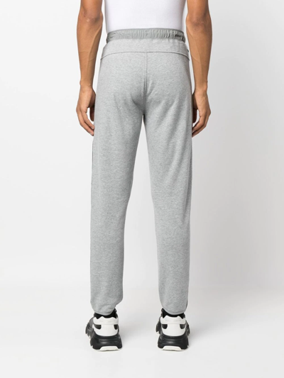 Diesel Logo-patch Drawstring Track Pants In Grey