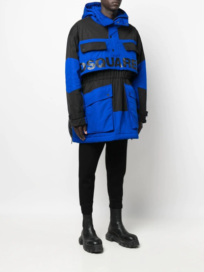 Dsquared2 Logo-print Parka In Blue