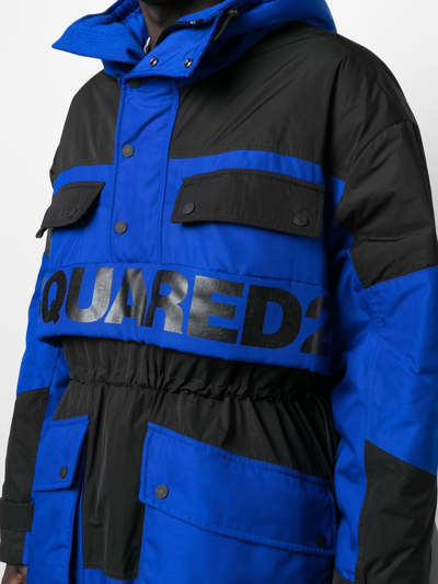Dsquared2 Logo-print Parka In Blue