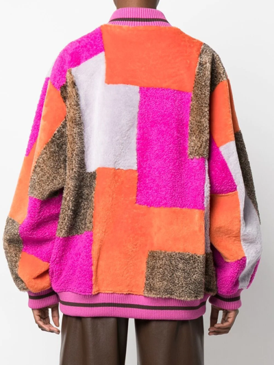 Shop Simonetta Ravizza Petra Abstract-pattern Bomber-jacket In Pink
