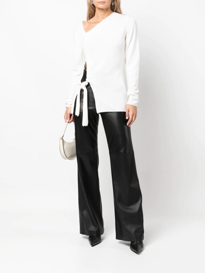 Tom Ford Cut-out Detail Asymmetric-neck Jumper In Aw003 Chalk