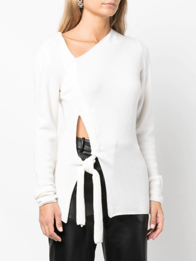 Tom Ford Cut-out Detail Asymmetric-neck Jumper In Aw003 Chalk