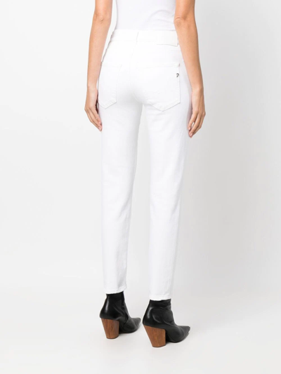 Shop Dondup Stretch-cotton Skinny-fit Jeans In White