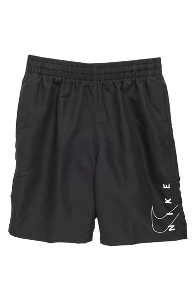 Nike Kids' 8" Volley Swim Trunks In Black