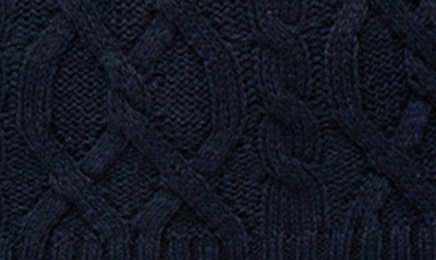 Shop X-ray Xray Shawl Collar Cable Knit Sweater In Navy