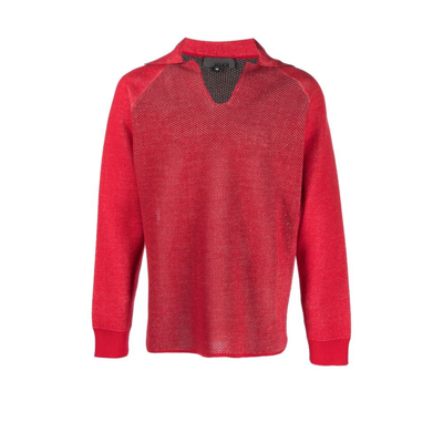 Shop Saul Nash Red Woolmark Double Layer Polo Shirt