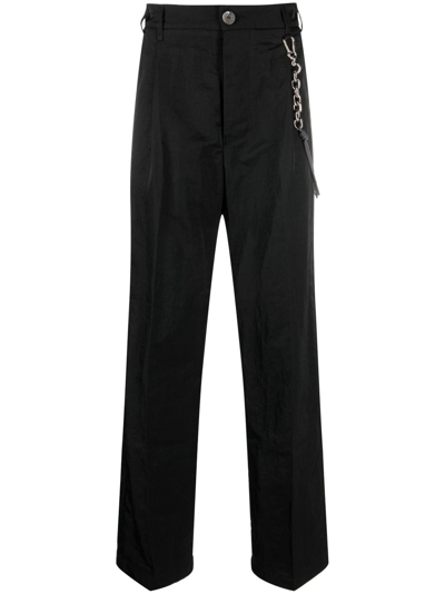 Shop Song For The Mute Black Painter's Straight Leg Trousers