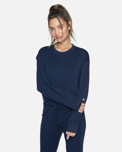 Shop Hybrid Apparel Women's Easy Oversized Pullover Sweatshirt In Mood Indigo