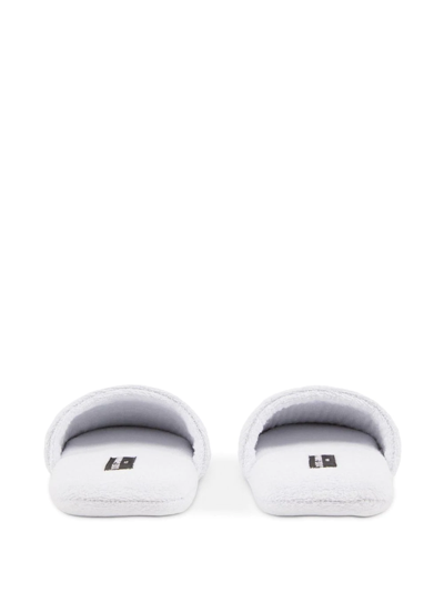 Dolce & Gabbana Leopard-print Terry Slippers In Weiss
