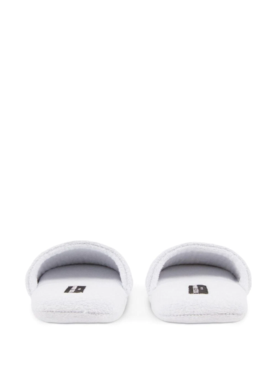 Dolce & Gabbana Carretto Siciliano-print Terry Slippers In Weiss