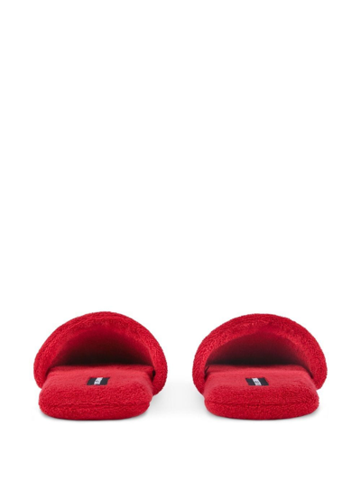 Dolce & Gabbana Carretto Siciliano-print Terry Slippers In Rot
