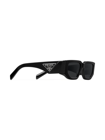 Prada Symbole Rectangular-frame Sunglasses In Black