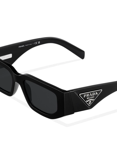 Prada Symbole Rectangular-frame Sunglasses In Black
