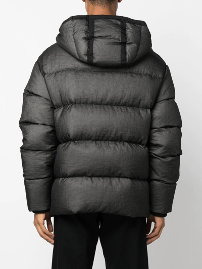 Dsquared2 Nylon Down Jacket With Logo Patch In Schwarz
