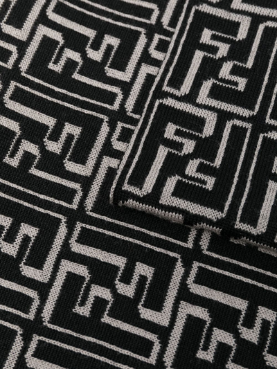 Shop Fendi Ff-monogram Knit Scarf In Schwarz