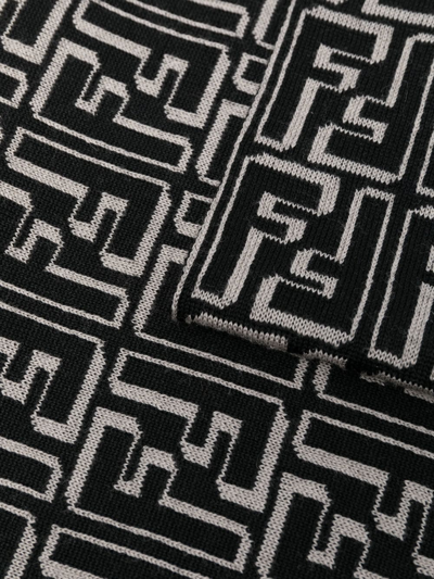 Fendi Ff-monogram Knit Scarf In Schwarz