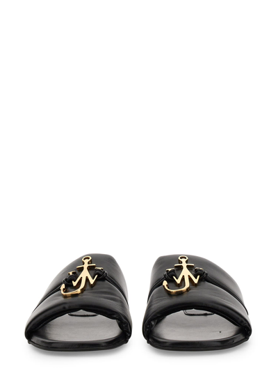 Shop Jw Anderson Slide Sandal With Logo In Nero