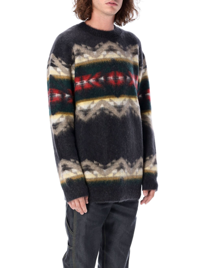 Shop Junya Watanabe Pendleton Sweater In Charlcoal Grey Beige