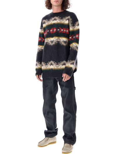 Shop Junya Watanabe Pendleton Sweater In Charlcoal Grey Beige