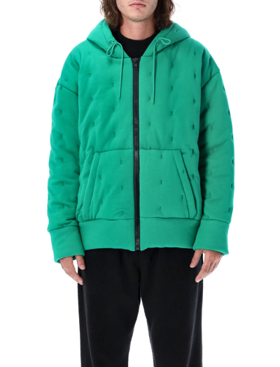 Shop Msgm Padded Hooded Jacket In Green