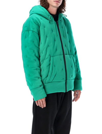 Shop Msgm Padded Hooded Jacket In Green