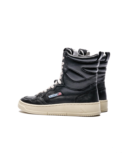 Autry Big One High Wom Leat Blk Black Leather High Top Sneaker - Big On High