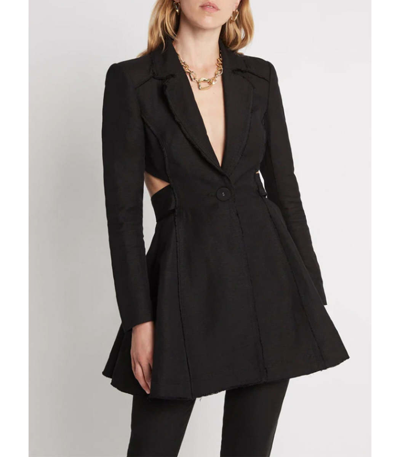 Shop Aje Simone Cut Out Jacket Dress In Black