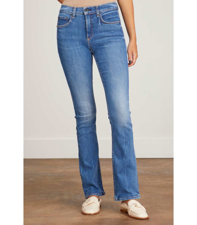 Shop Askk Ny Low Rise Boot Jean In Ridgemont In Blue