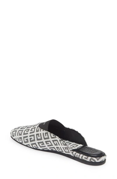 Shop Givenchy Bedford 4g Logo Jacquard Mule In 004 Black/ White