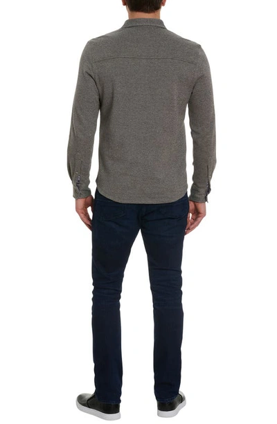 Shop Robert Graham Elkins Tweed Jacquard Knit Button-up Shirt In Grey