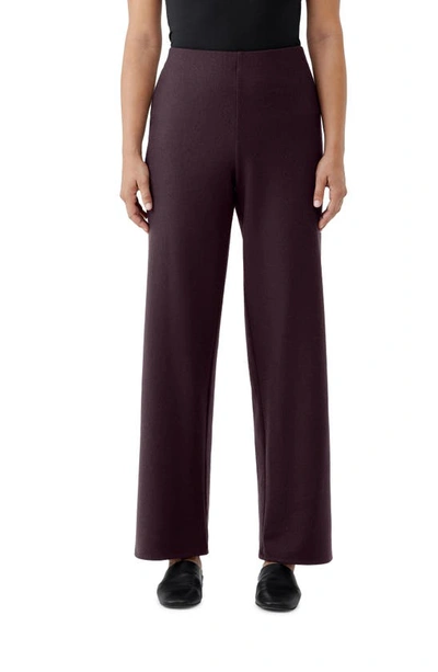 Shop Eileen Fisher Straight Leg Wool Pants In Cassis