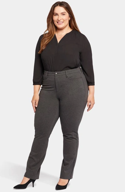 Shop Nydj Marilyn Straight Leg Pants In Charcoal Heathered