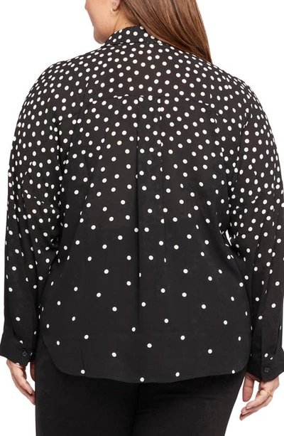 Shop Nydj Becky Recycled Polyester Georgette Popover Blouse In Percy Dot