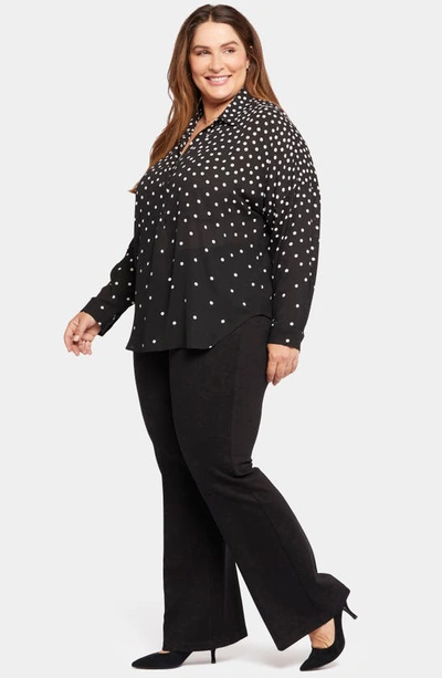 Shop Nydj Becky Recycled Polyester Georgette Popover Blouse In Percy Dot