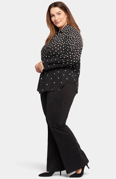 Shop Nydj Becky Recycled Polyester Georgette Popover Blouse In Percy Dot