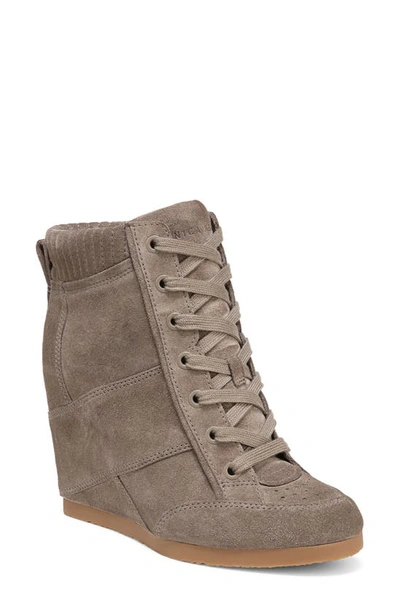 Shop Veronica Beard Elissa Wedge Sneaker Bootie In Taupe