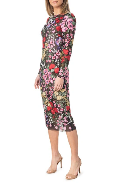 Dress The Population Sophia Dress In Rouge Multi