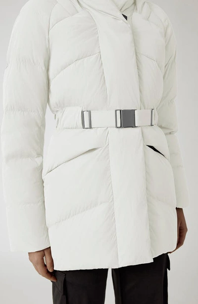 Shop Canada Goose Marlow Water Repellent Belted 750 Fill Power Down Coat In North Star White