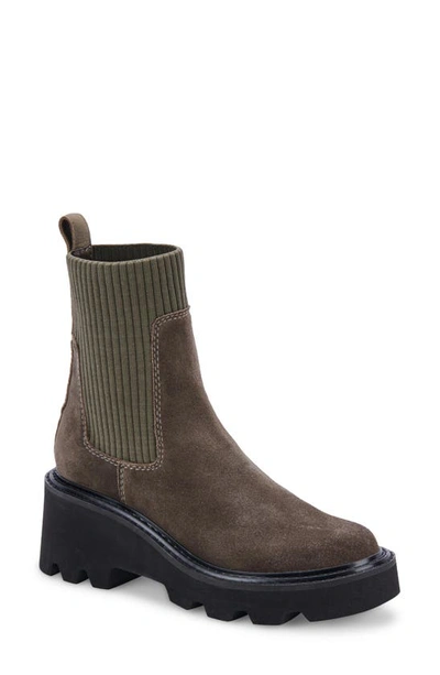 Shop Dolce Vita Hoven H2o Waterproof Bootie In Olive Leather H2o