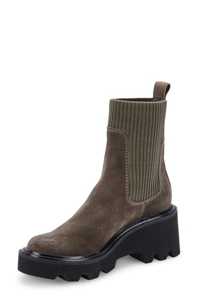 Shop Dolce Vita Hoven H2o Waterproof Bootie In Olive Leather H2o