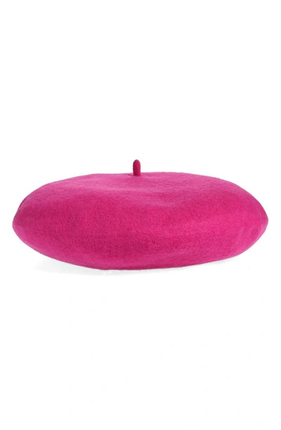 Shop Lele Sadoughi Wool Felt Beret In Dahlia