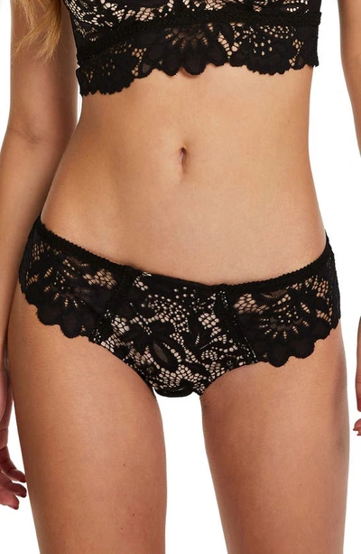 Hunkemoller Shiloh Lace Brazilian Panties In Caviar