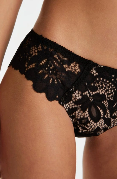 Hunkemoller Shiloh Lace Brazilian Panties In Caviar