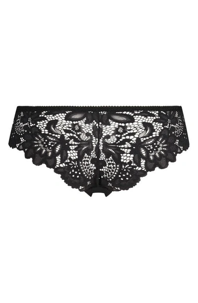 Hunkemoller Shiloh Lace Brazilian Panties In Caviar